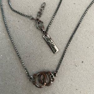 Allsaints handcuff necklace gunmetal